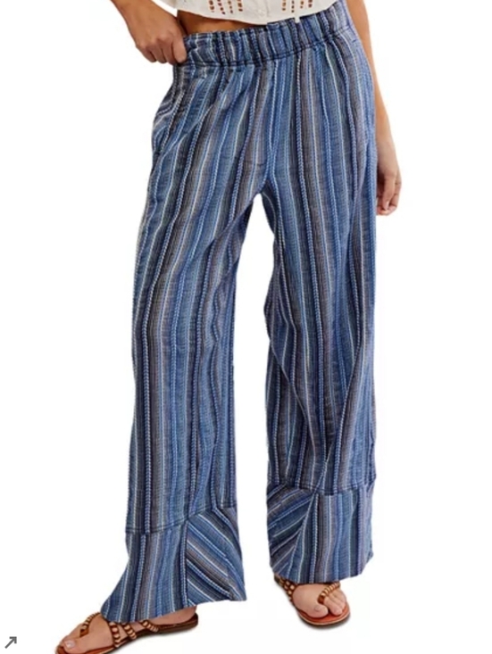 Free People Pants - Free People Days End Indigo Stripe Pant M